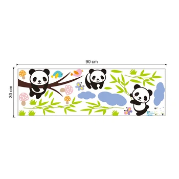Animacinių Filmų Bambuko Panda Sienų Lipdukai, Vaikų Kambario, Miegamojo, Vaikų Darželio Dekoro Lipdukai Gyvūnų Freskos Meno Animacinių Filmų Plakatai Mielas Kūdikis Dovana