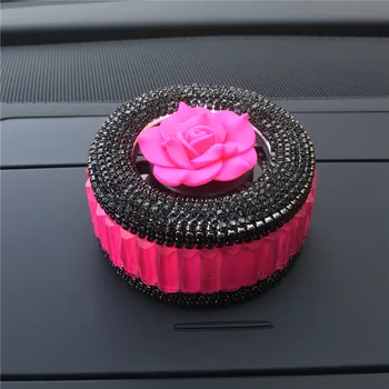 Camellia automobilių kvepalai seat automobilių apdailos prekių deimantų kristalų mielas moterų prietaisų skydelio dekoracijas Automobilių stiliaus Oro Gaiviklis