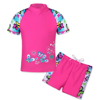 BAOHULU Dviejų dalių Kostiumai Mergaičių maudymosi kostiumėlį Vaikai Trumpas / Ilgas Rankoves Vaikų Drabužių Atostogų Plaukimo maudymosi kostiumėlis Vasaros Paplūdimio Drabužiai