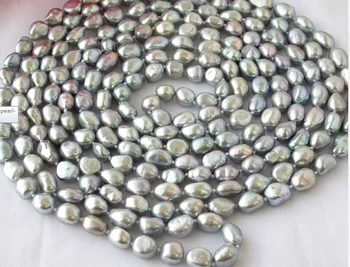 Moterų Papuošalai 256cm / 100inch karoliai 9-10mm Baroko Juoda perlų Ilgi karoliai tabaluoti kablys auskarai Natūralių Gėlavandenių perlų