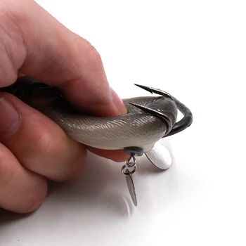 5 vnt Dirbtinis Pele Suku Gumos Suvilioti Maisto Purtyti Ray Minkštas Masalas Su 3D Akis Pritraukti Blackfish Šamų Žūklės Įrankius, Įrankiai