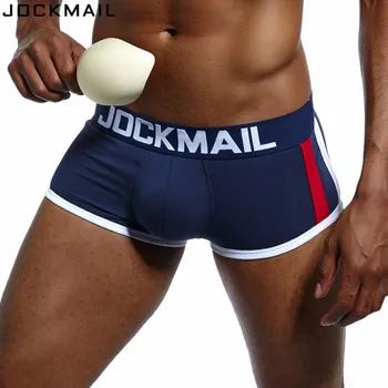 JOCKMAIL prekės vyrų apatinis trikotažas boksininkų bumbulas didinti push up taurė apatiniai vyrams šortai kamieno Padidinti Vyriškos kelnaitės apatinės kelnės