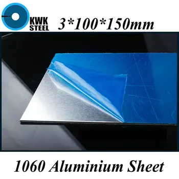 3*100*150mm Aliuminis 1060 Lapas Gryno Aliuminio Plokštės 