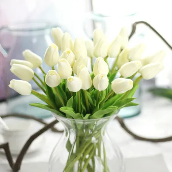 [ Geltona Tulpė ]Nekilnojamojo Touch Vestuvių Dekoravimas Flore Dirbtinių Gėlių Apdaila Gėlių Fleur Artificielle Netikrą Gėlių