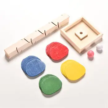 Montessori Kūdikių Blokai puzzzle žaislas Medinis Medis, Marmuras Kamuolys Paleisti Stebėti Žaidimą Vaikams Vaikų Švietimo Žvalgybos informacijos Modelio Pastate