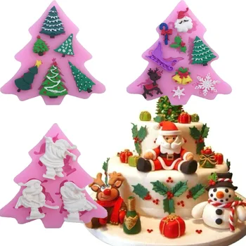 Kalėdų Eglutės Formos Kalėdų Minkštas Silikoninis Tortas Pelėsių Cupcake Pyragas Dekoravimo Priemonės Saldainiai
