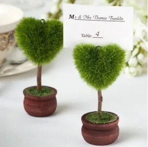 Meilė Širdies vazoninių nuotraukos laikiklį , žalia vazoninių augalų pranešimą kortelės turėtojas vestuvių