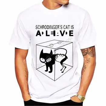 Big Bang Teorija Schrodinger ' s cat T-shirt homme Sheldon Cooper tos dalies t marškiniai vyrai tee TBBT geek marškinėlius