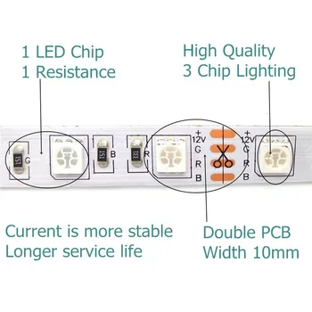LED Juosta 5050 LED žibintai 12V Lanksti Namų Puošybai Apšvietimo 1/2/3/4/5M LED Juosta RGB/Balta/Šiltai Balta/Mėlyna/Žalia/Raudona