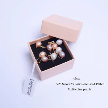 ASHIQI Natūralių perlų vėrinį 925 sterlingas sidabro karoliai, 7-8mm Nekilnojamojo Kultūringas Gėlavandenių perlų Papuošalai Moterims, dovanos
