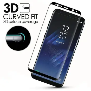 3D 9H Lenktas Grūdintas Stiklas amsung Galaxy S8 s8 Plius Screen Protector Apsauginės Plėvelės Stiklo Galaxy S8 Stiklo