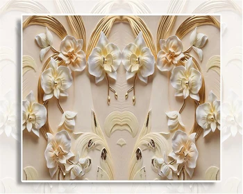 Beibehang Užsakymą Tapetai 3D Drugelis Gėlių Fonas 3D Smiltainio Reljefo TV Fono Sienos Gyvenimo Kambario, Miegamasis 3d tapetai