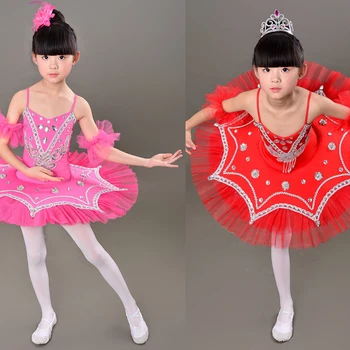 Vaikai Blizgučiais Gulbių Ežeras Baleto šokių tutu suknelė Profesinės Patiekalas Baleto Suknelė Mergaitėms Šalies Scenos Baleto Dancewear Suknelė