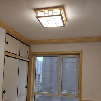 Willlustr mediniai šviesos Japonija stiliaus LED medienos lubų lempa viešbutis namų valgomasis kambarys, miegamasis restoranas akrilo skydelis šviesa