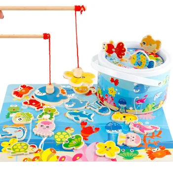 Vaikų Puzzle Ankstyvojo Ugdymo Žvejybos Blokai Vaikų Žaislai Modeliavimas Dėlionės Buteliuose Medienos Žvejybos Žaislai Montessori