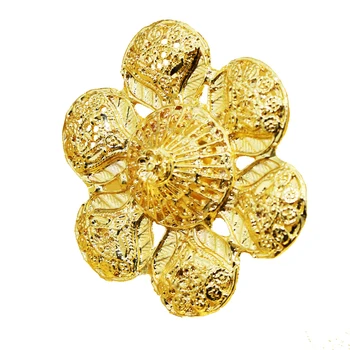 TIESIOG JAUČIU, Indijos Aukso Spalvos Žiedų Moterims Didelių Gėlių keičiamo dydžio Vestuviniai Žiedai Mados Arabų/Indija/Afrikoje, Artimuosiuose Rytuose Papuošalai