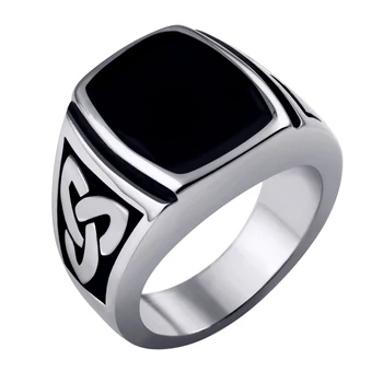 Nerūdijančio Plieno Žiedas Juodo Sidabro Žiedas Mazgas vainikams Dydis-7-15 Plotis 17mm, vestuvių žiedai vyrams-nemokamas pristatymas
