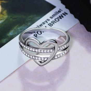 Gražus, mielas mielas širdžiai Dizaino žiedas anel aneis Romantiška geriausios dovanos mergina Vario Cucbic, Cirkonio kristalų dropshipping žiedai