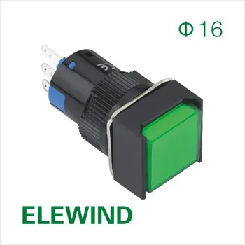 ELEWIND 16mm aikštė apšviesta Latching mygtukas jungiklis (PB161F-11Z/G/12V)