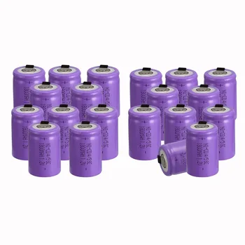 3.3 cm x 2.2 cm 20 VNT Ni-Cd Skaičius 4/5 SubC Sub C baterija Įkraunama Baterija 1.2 V 1800mAh - violetinė Tab