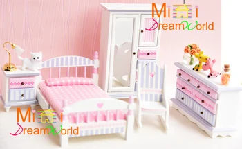 G05-X4410 vaikams, kūdikių dovanų Žaislas 1:12 Lėlių mini Baldų Miniatiūriniai rement-Vaikų kambarys kūdikio miegamojo 5vnt/set