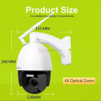 Belaidžio PTZ Speed Dome IP Kamera, WIFI Lauko 960P 1080P 4X Zoom CCTV Saugumo Vaizdo Stebėjimo Kamera Garso ONVIF IR 60M
