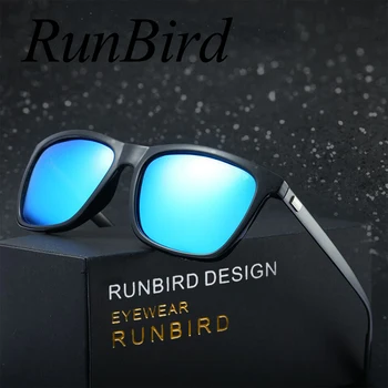 RunBird HD Poliarizuoti Akiniai nuo saulės Vyrams, Prekės Dizaineris Retro Aikštėje Saulės Akiniai, Unisex Vairavimo Akiniai Oculos de sol Su būda 1086R