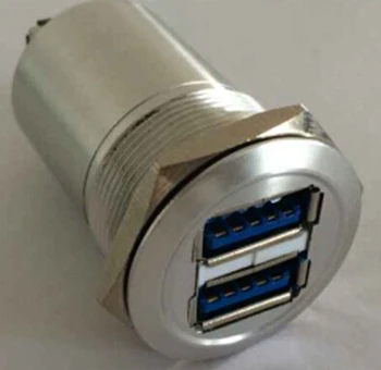 25mm metalo USB jungtis/USB lizdas 2x USB3.0 MOTERŲ A - MOTERŲ A