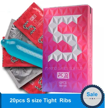 20pcs vyrų maža, stora ribed šuoliai prezervatyvai ilgai atidėtas malonumas condones latekso prezervatyvu lubricantion sekso žaislai produktus