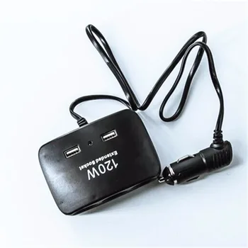 3 Būdas 120W Automobilį Auto Cigarečių Degiklio Splitter Maitinimo Adapteris su Dual USB Automobilinis Įkroviklis iphone samsung Car DVR GPS ir tt