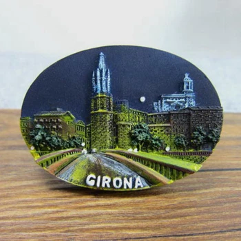 Ispanija Girona Turizmo Suvenyrai, Šaldytuvas Magnetai Kūrybos Dervos Šaldytuvas Magnetinio Pranešimą Lipdukai Namų Dekoro Apdaila