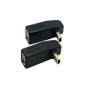 2vnt 90 Laipsnių Aukštyn ir Žemyn Dešinę Kampu Mini USB B Tipo USB Moterų OTG Adapteris, skirtas Planšetinio kompiuterio Adapteris