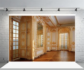 Laeacco Prabangių Karališkųjų Rūmų Salė Veidrodis Sienos Interjero Vaizdą Fotografijos Backdrops Vinilo Pasirinktinius Nuotraukų Fonas Fotostudija