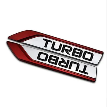 Dsycar 1 pora 3D Metalo TURBO Automobilių Lipdukas Logotipas Ženklelis 