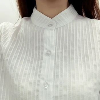 Ilgas Rankovėmis Marškinėliai Dugno Medvilnės 2016 Naujas Mados Rudens Japonijos Moterų Šviežios Baltos spalvos Marškinėliai Slim korėjiečių Literatūros 327C 25