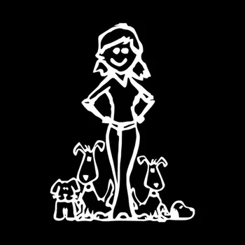 14.2*19.5 CM Crazy Dog Panele Juokinga Šeimos Vinilo Automobilių Lipdukas Animacinių filmų Motociklo Vinilo Lipdukai Juoda/Sidabrinė C7-1199