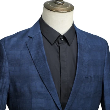 2018 naują pavasario stiliaus vyrų boutique laisvalaikio tinklelis švarkas aukštos kokybės busienss atsitiktinis plonas kostiumas vieną krūtinėmis striukė dydis M-3XL