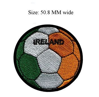 50.8 MM pločio Airijos vėliava pleistras futbolo kamuolys laivybos siūti-etiketėse/visos siuvimo/vaikams lopai