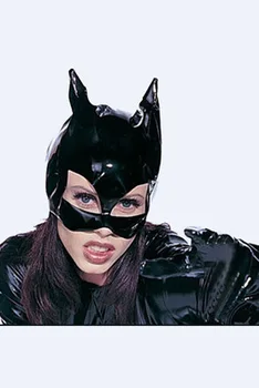 2016 Mados Juoda Lakinės Odos Kaukė Betmenas Bodysuit Kaukės CatWoman Veido Gyvūnų Helovinas Teminius Lady Cosplay Kostiumas