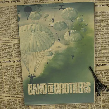 Band of brothers Parašiutu Filmą Derliaus Plakatas Retro Sienos Bar House Meno Dekoratyvinis