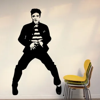100CM Didelis Elvis Presley Karalius Roko Vinilo Lipdukas Lipdukas Nuimamas Dailės freskos Namų Decal Meno Lving Kambario Sienos Knyga-81