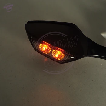 Juoda Motociklų Veidrodėliai LED posūkių Žibintas Signalus Motorinių išoriniai atveju Kawasaki Ninja ZX10R ZX-10R 2011 m. 2012 m. 2013-m.