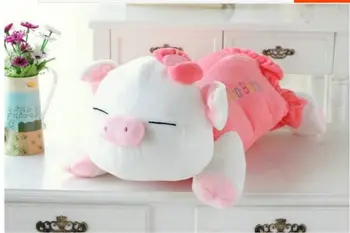 Mažas mielas pliušinis kiaulių pagalvę įdaryti žaislas rožinis gulėti kiaulių lėlės gimtadienio dovana, apie 40cm