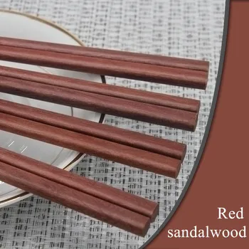 Japonų stiliaus lazdelės natūralaus medžio, rankų darbo 10 porų virtuvės įrankiai, stalo reikmenys aukštos kokybės raudonojo sandalmedžio lazdelės