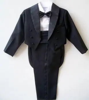 Aukštos Kokybės berniuko kostiumas, smokingas, vestuvių vaikas švarkas drabužių rinkinys 5vnt:kailis+liemenė+marškinėliai+kaklaraištis+kelnės berniukui oficialų suknelė 1-3year