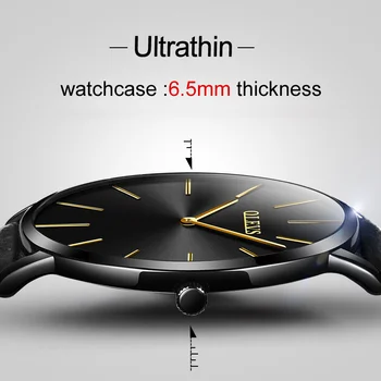 Ultra plonas Laikrodis OLEVS Prekės Prabangus Odinis Žiūrėti Vyrų Verslo Atsitiktinis Kvarco Minimalistinio Laikrodžiai Vandeniui Laikrodis Naujas 2017