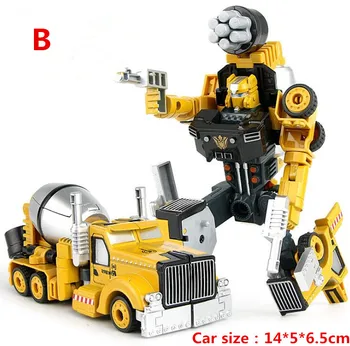 Karšto pardavimo Inžinerijos Transformacijos Automobilių Žaislas 2 in 1 Metalo Lydinio Statybinės Sunkvežimių Surinkimo Robotas Automobilių Vaikas Žaislai Berniukams Dovana