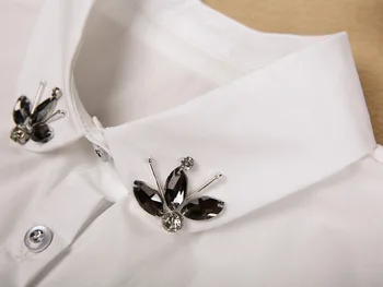 Mados perlų Netikrą apykaklės Nuimamas white crystal Aukštos kokybės krištolo marškinėliai netikrą apykaklės, elastinga nagų marškinėliai sutartis krūtinė