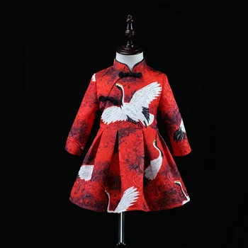 Prekės vaikams, drabužiai Kinų stiliaus šeimos atitikimo komplektus mama ir kūdikis merginos Pagerino cheongsam suknelė motina dukra suknelės