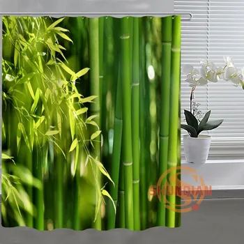 žalia bambuko Užsakymą Dušo Užuolaidos Vonios kambarys Audinio Vonios kambarys Dekoro Vonios Užuolaidų Priimtina Užsakymą H03y26q38
